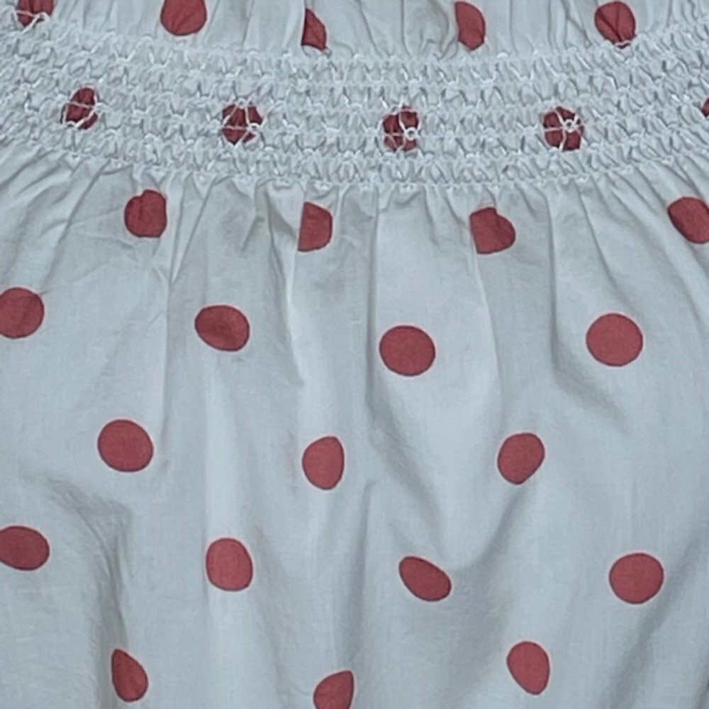 J. CREW Puff-Sleeve Smocked Polka Dot Top, Size Medium - NWT - Picture 4 of 9